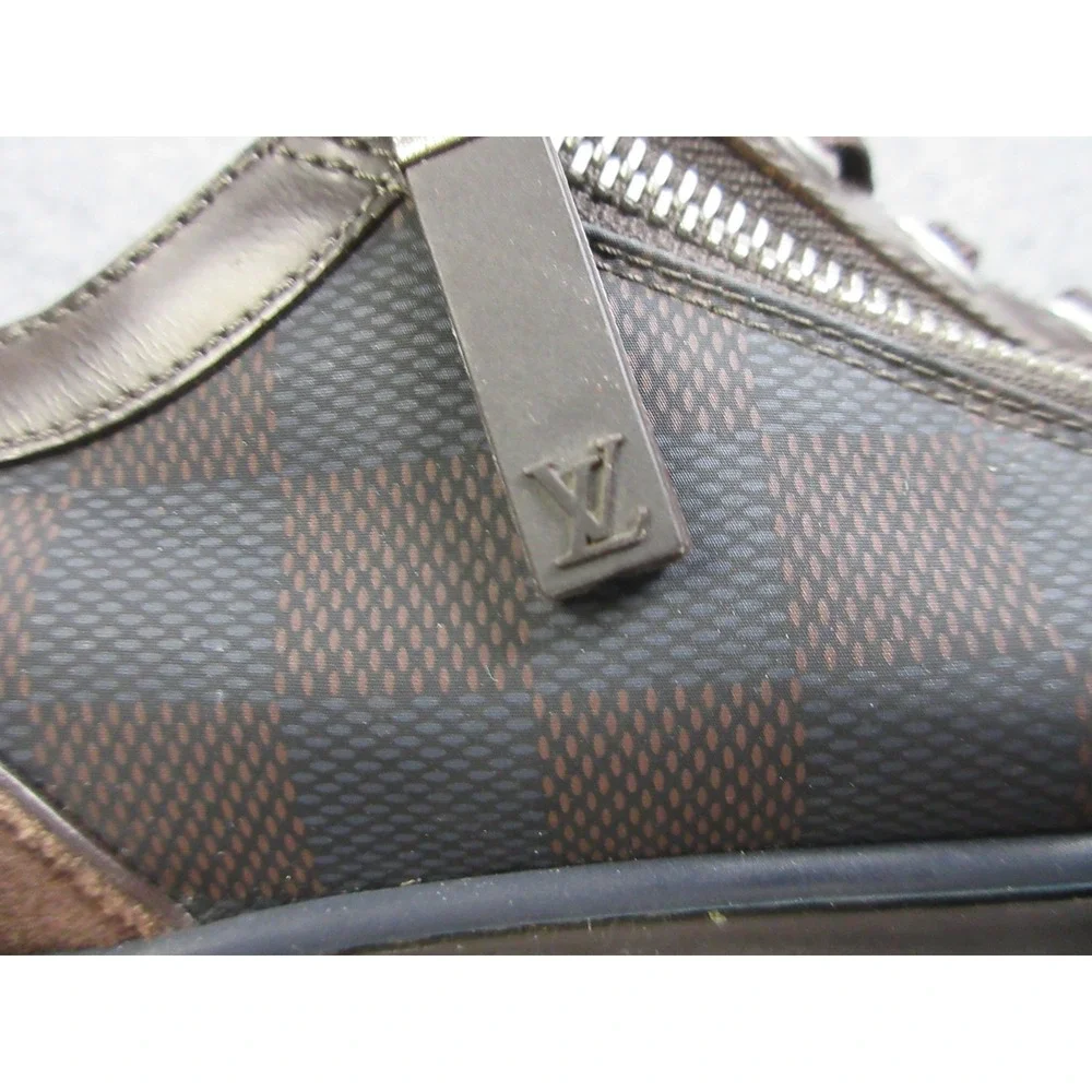 Louis Vuitton Shoes Mens Size 7.5 Damier Canvas Low Top Leather‎ Sneaker Zip